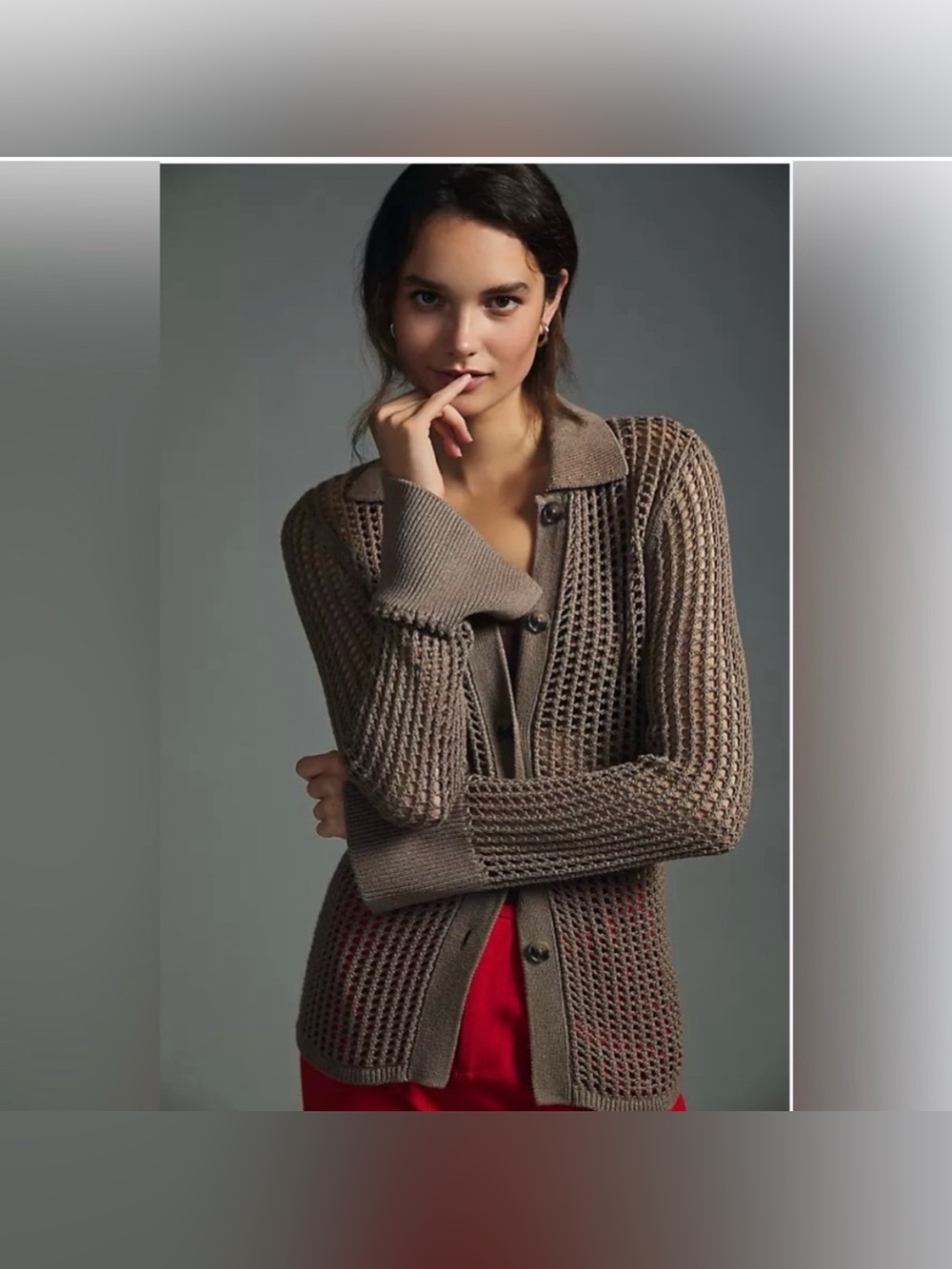 Anthropologie - dh New York Open Knit Cardigan in Taupe